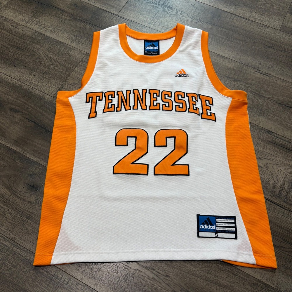 Adidas Basketball Jersey Tennessee Volunteers Small White Orange Good #22 Mesh